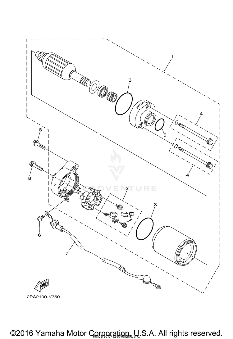 Starting Motor RAPTOR 125 - YFM125RAL - 2011 Schematic