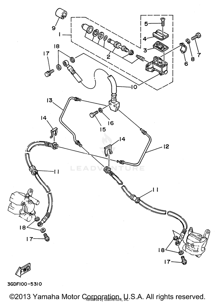Front Master Cylinder Schematic