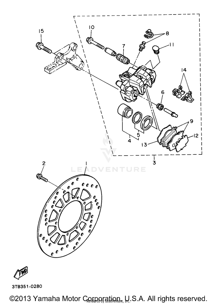 Rear Brake Caliper Schematic