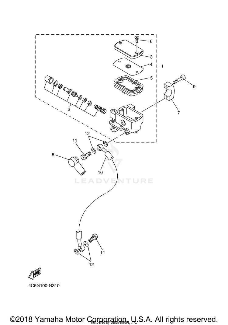 Front Master Cylinder V STAR 650 CLASSIC - XVS65AYCS - 2009 Schematic