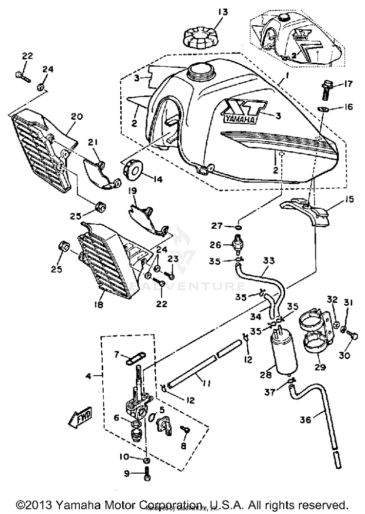Fuel Tank Xt600lc - Nc Schematic
