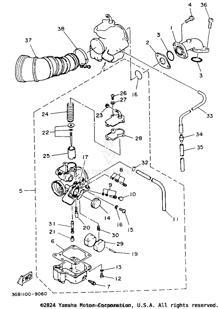 Air Filter - Carburetor Schematic