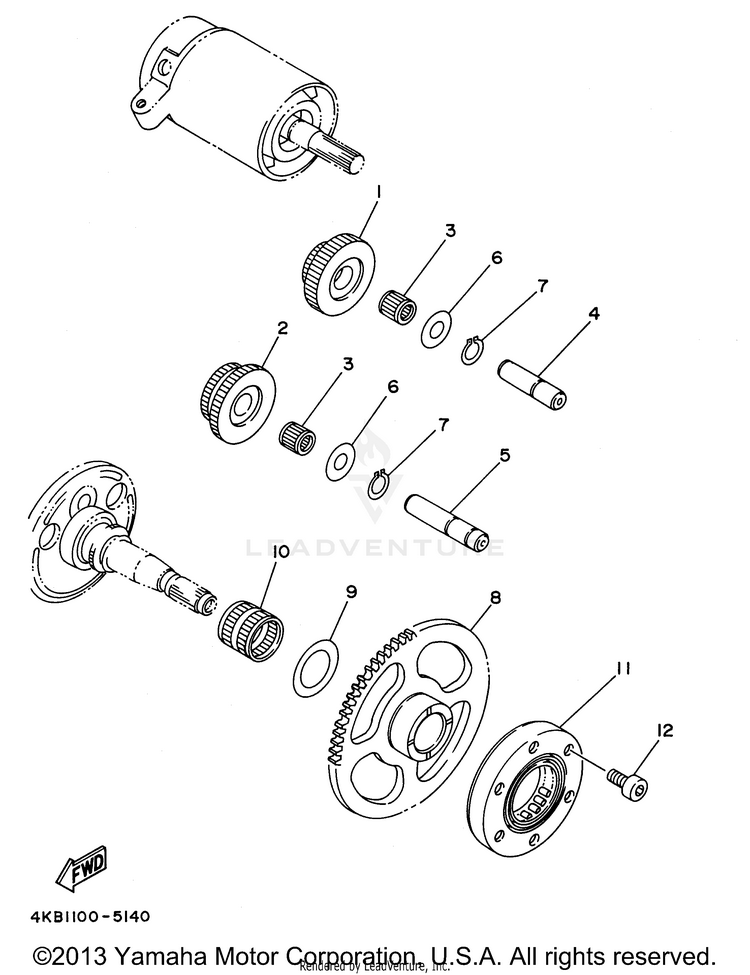 Starter Clutch WOLVERINE 4WD - YFM350FXH - 1996 Schematic