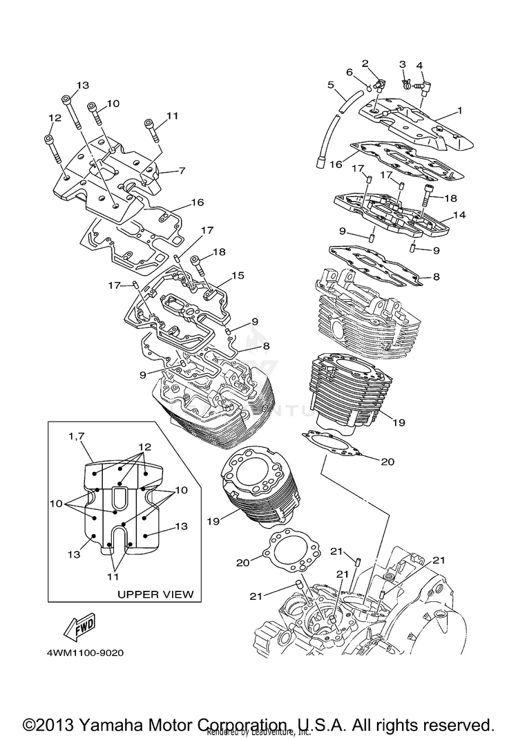 Cylinder ROAD STAR - XV1600ALMC - 2000 Schematic