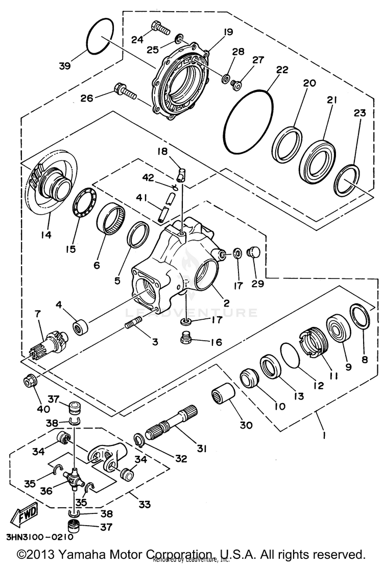 Drive Shaft KODIAK 4WD - YFM400FWG - 1995 Schematic