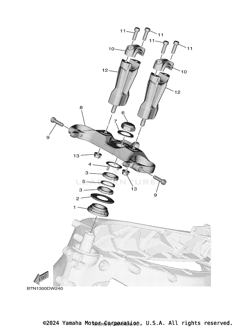 Steering TRACER 9 GT - MTT9GTNCR - 2022 Schematic