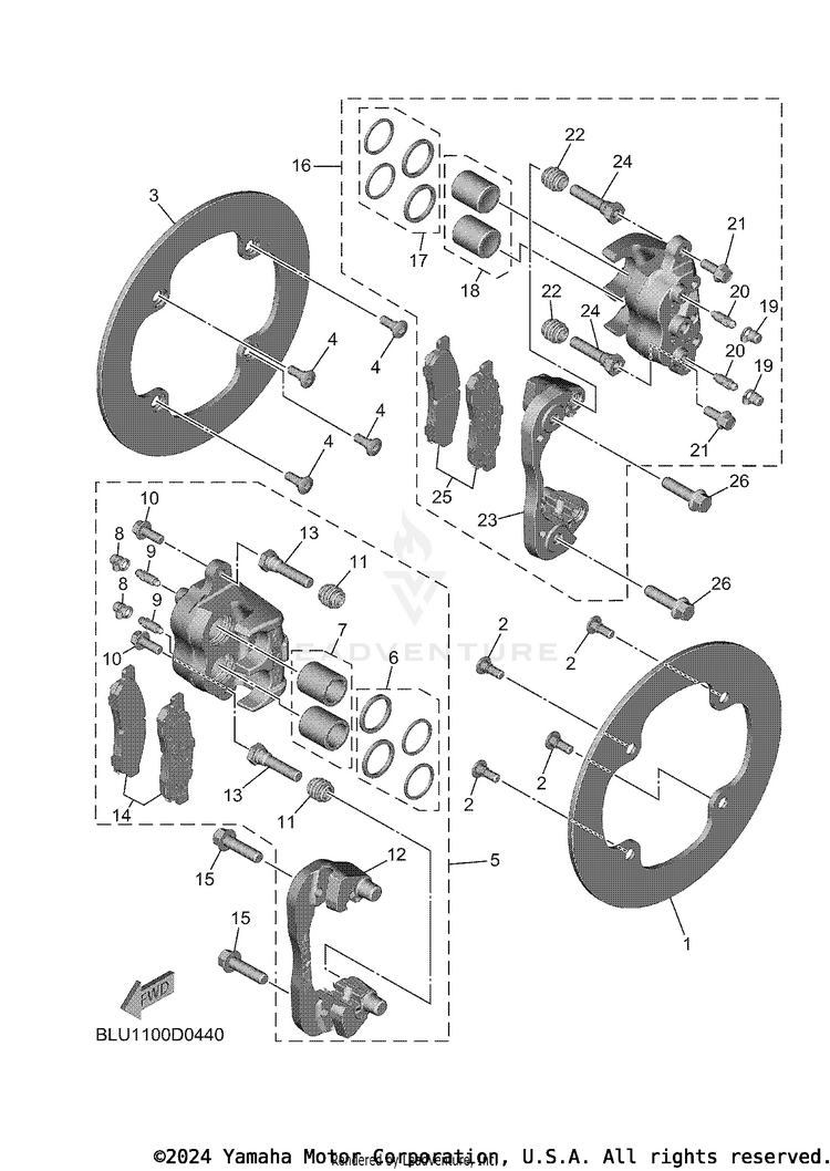 Rear Brake Caliper Schematic