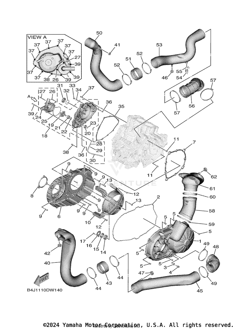 Crankcase Cover 1 WOLVERINE RMAX 2 - YXE10WPAMS - 2021 Schematic