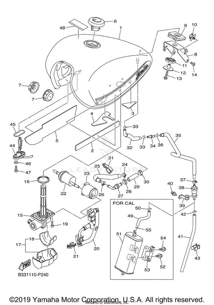 Fuel Tank BOLT C SPEC - XVS95CRFCG - 2015 Schematic