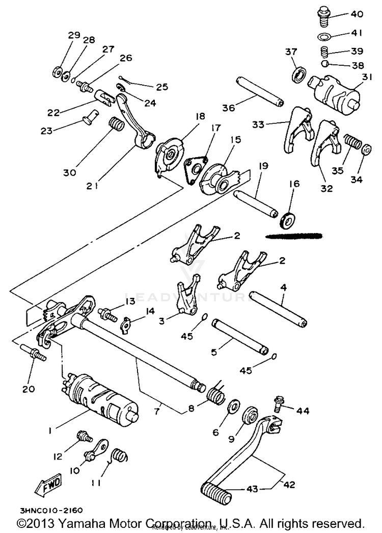 Shift Cam - Fork BIG BEAR 4WD (ME & NH Only) - YFM350FWE_MNH - 1993 Schematic