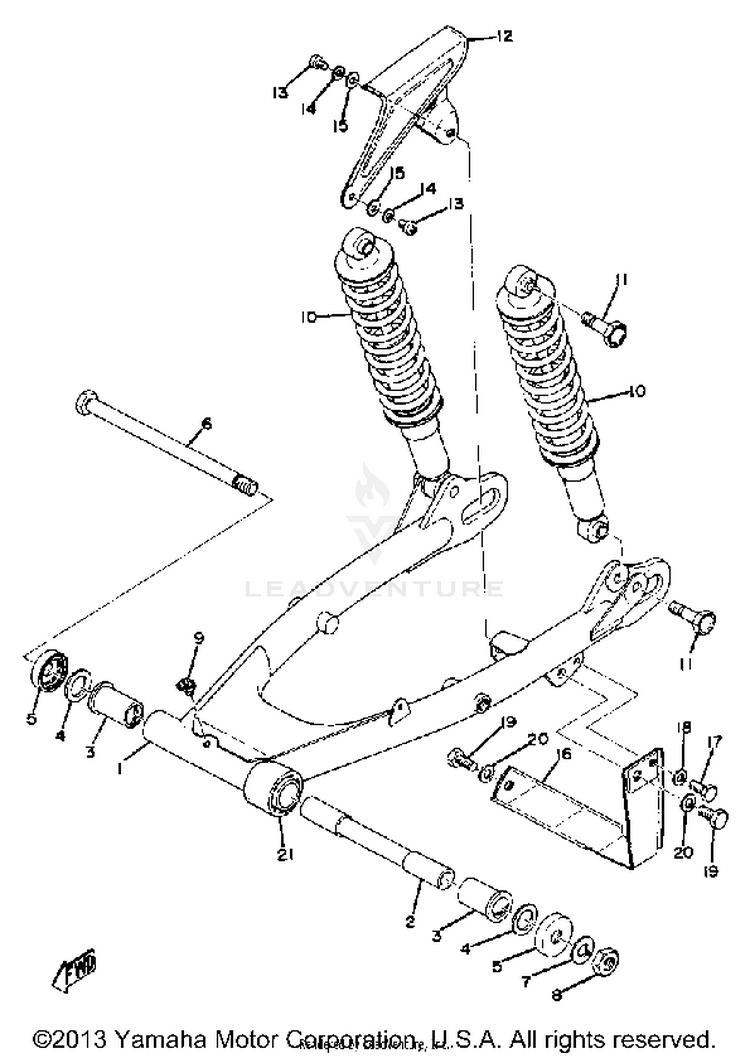 Rear Arm Rear Cushion Chain Case Schematic