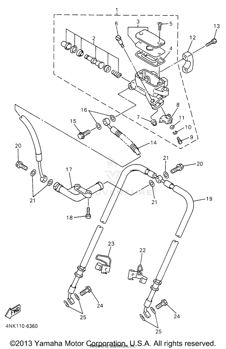 Front Master Cylinder Schematic