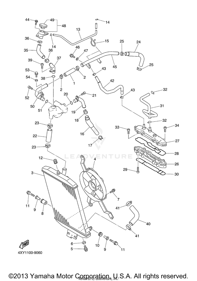Radiator Hose VENTURE MM LIMITED EDITION (CA Ed.) - XVZ13TFSMC - 2000 Schematic