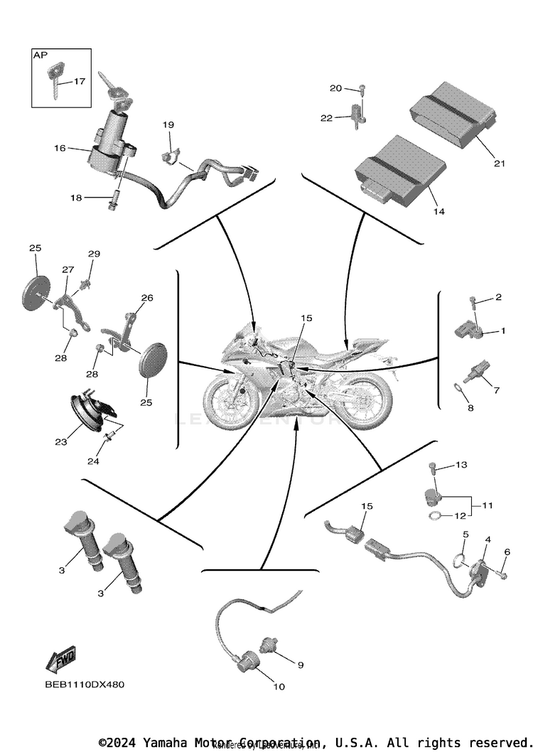 Electrical 2 YZFR7 - YZFR7SCB - 2025 Schematic
