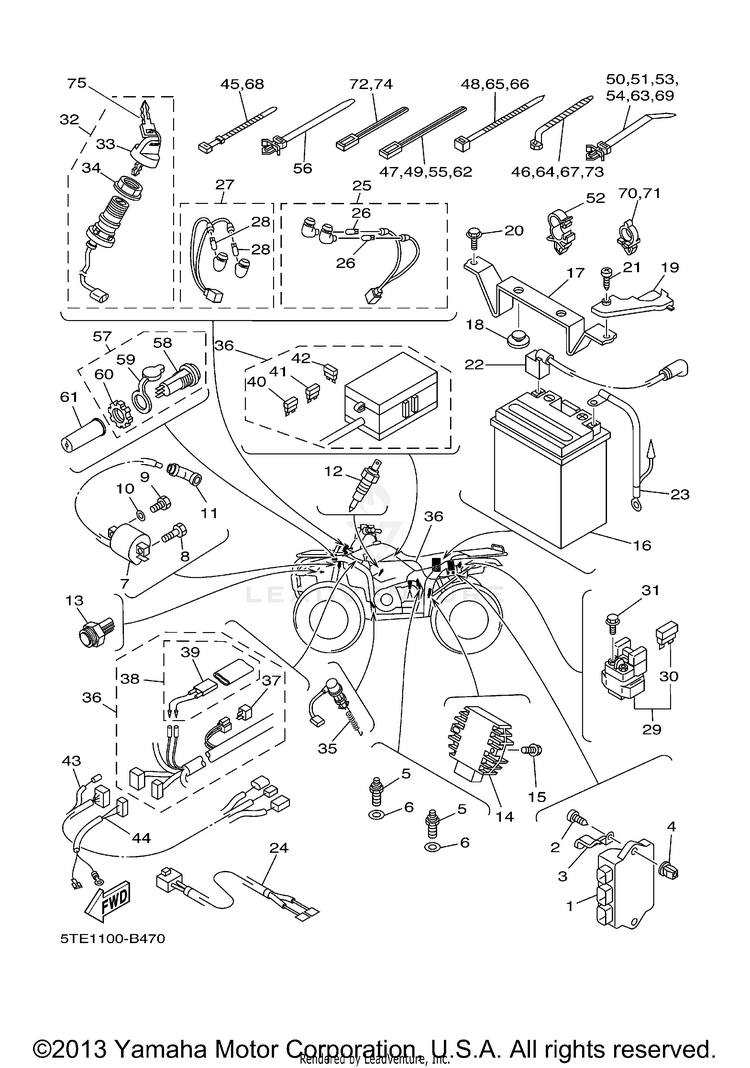 Electrical 1 KODIAK 400 4WD - YFM400FAR - 2003 Schematic