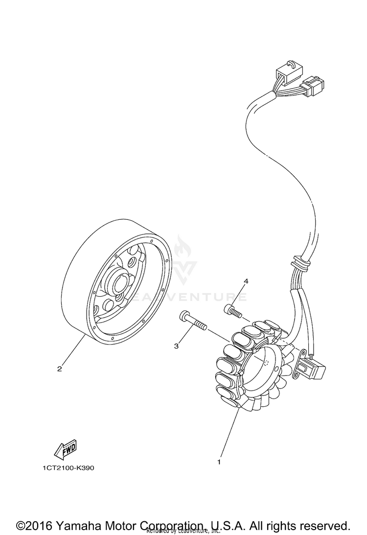 Generator GRIZZLY 450 EPS 4WD - YFM45FGPBG - 2012 Schematic