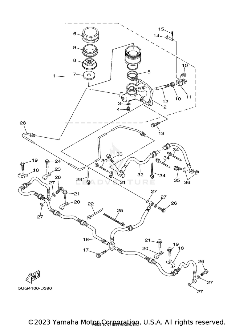 Rear Master Cylinder Schematic
