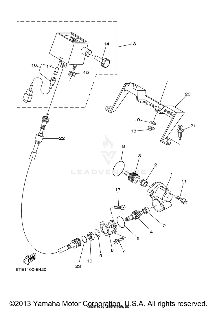 Meter KODIAK 400 4WD - YFM400FAR - 2003 Schematic