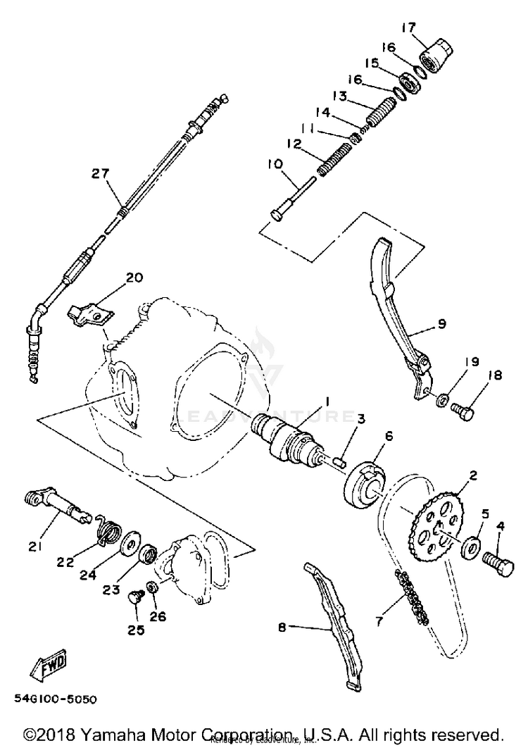 Camshaft Chain BIG WHEEL ELEC START - BW200ES - 1986 Schematic