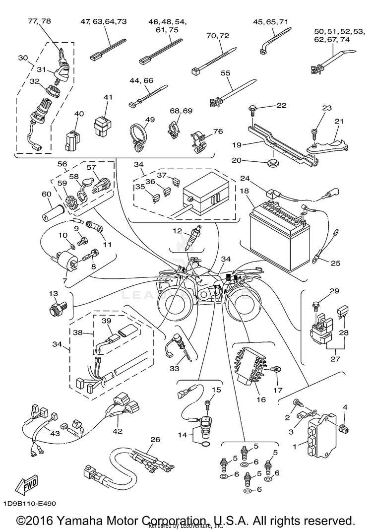 Electrical 1 GRIZZLY 450 HUNTER - YFM45FGHW - 2007 Schematic