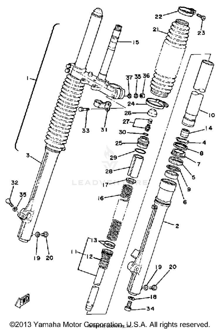 Front Fork Yz250h Schematic