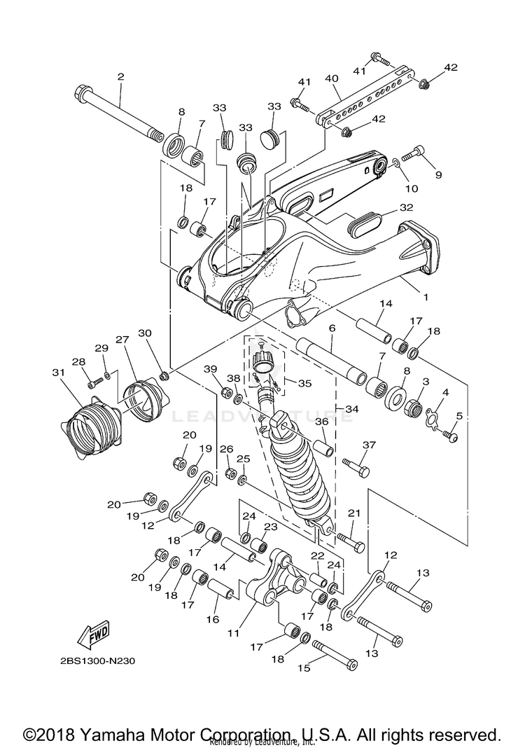 Rear Arm Suspension SUPER TENERE - XTZ12GCB - 2016 Schematic