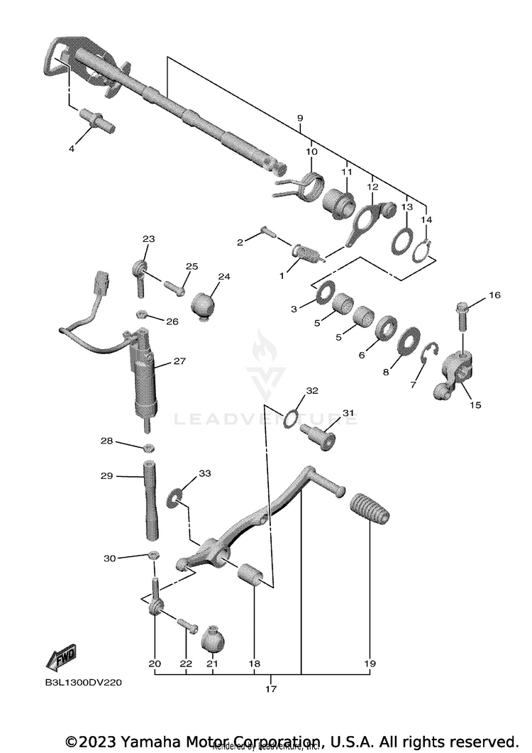 Shift Shaft YZFR1 - YZFR1LCB - 2020 Schematic