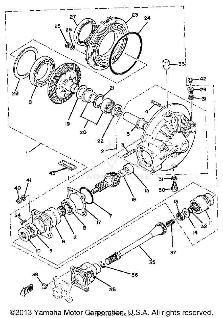 Drive Shaft XS1100G - 1980 Schematic