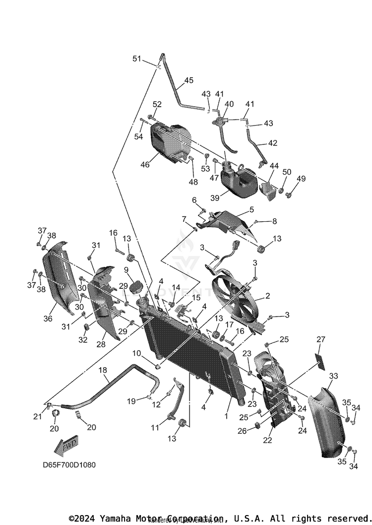 Radiator & Hose XSR900 - XSR900TCB - 2026 Schematic
