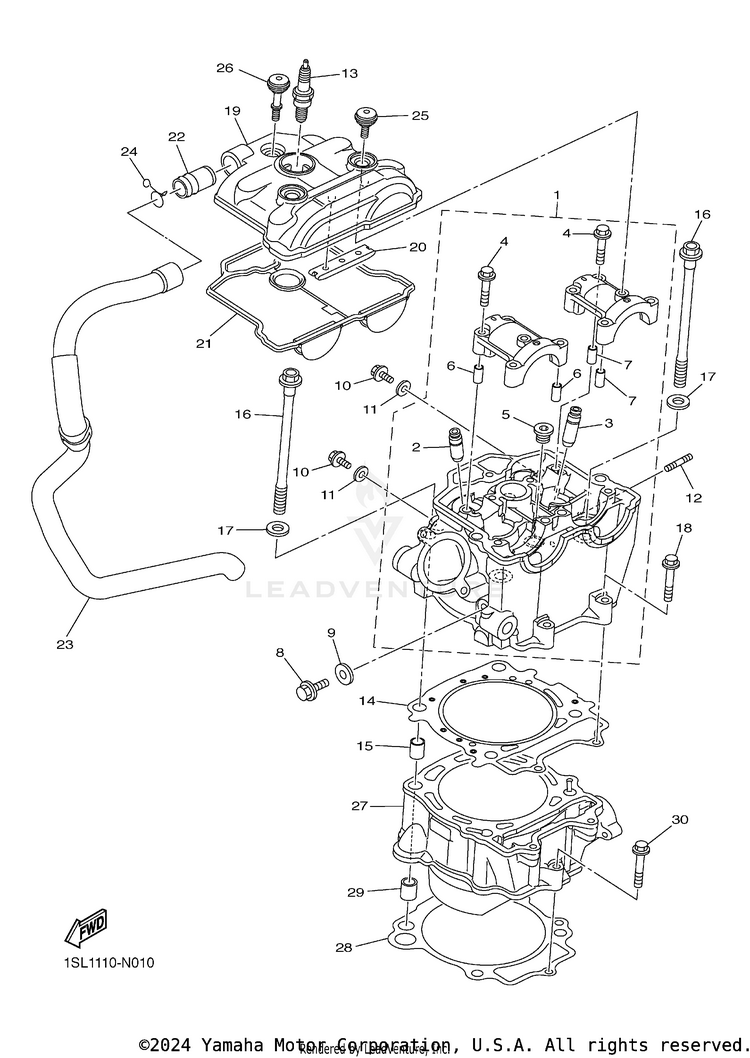 Cylinder YZ450F - YZ450FFL - 2015 Schematic