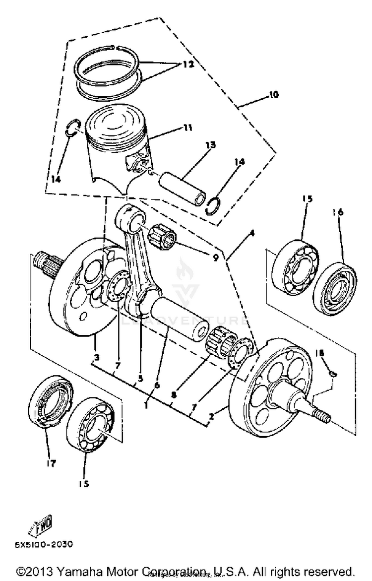 Crankshaft - Piston Schematic