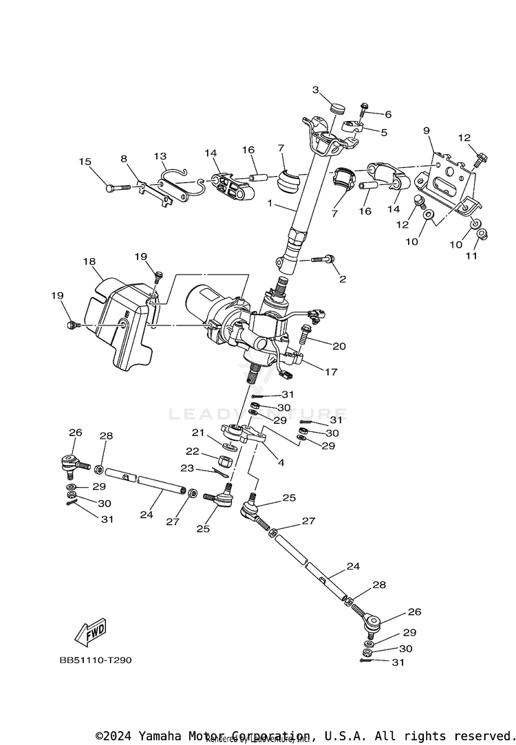 Steering KODIAK 450 EPS 4WD H - YFM45KPHJF - 2018 Schematic