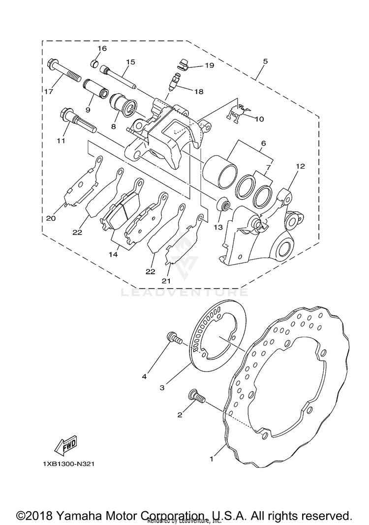 Rear Brake Caliper Schematic