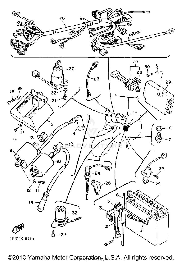 Electrical 1 VIRAGO 700 - XV700SSC - 1986 Schematic