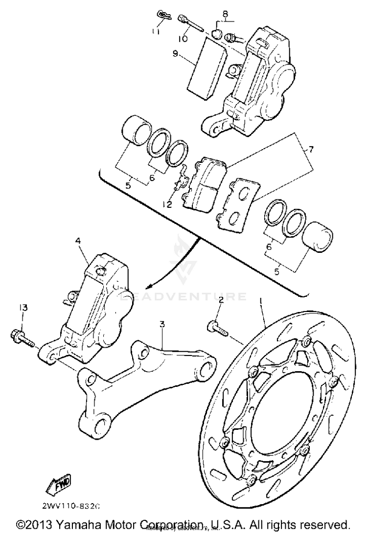 Rear Brake Caliper Schematic