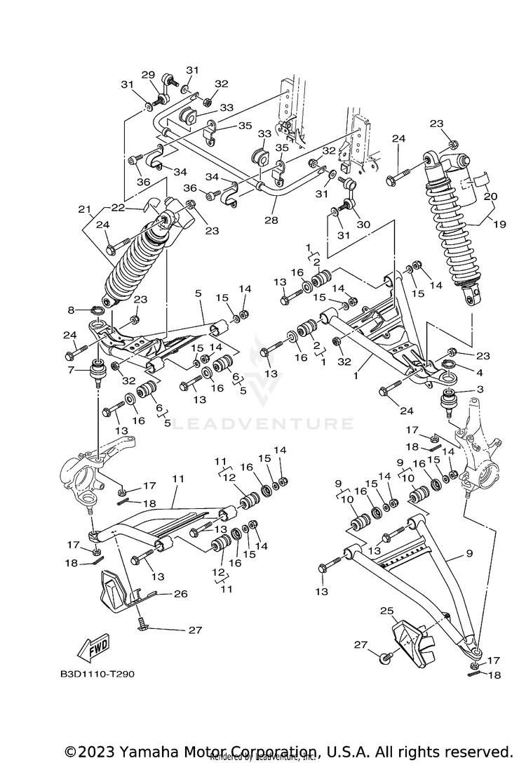 Front Suspension Wheel WOLVERINE R-SPEC EPS - YXE70WPAJL - 2018 Schematic