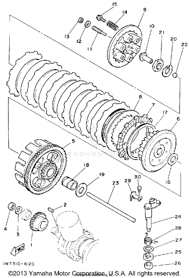 Clutch BANSHEE - YFZ350D_MN - 1992 Schematic