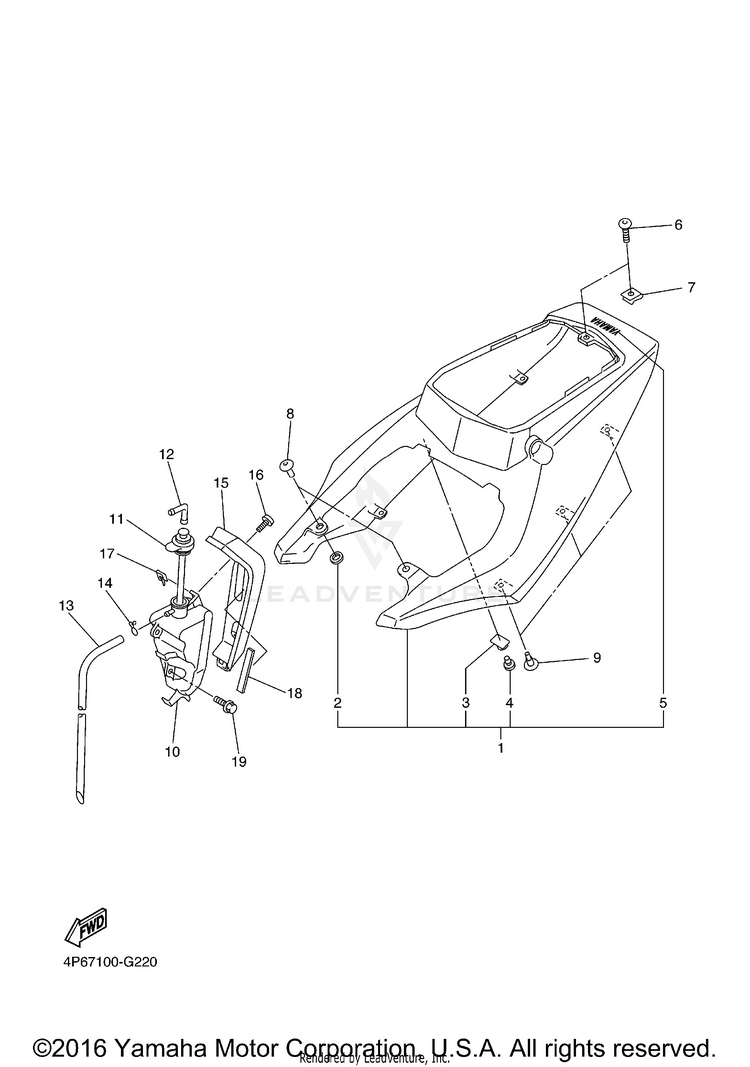 Side Cover YZF-R6S - YZFR6SXCB - 2008 Schematic