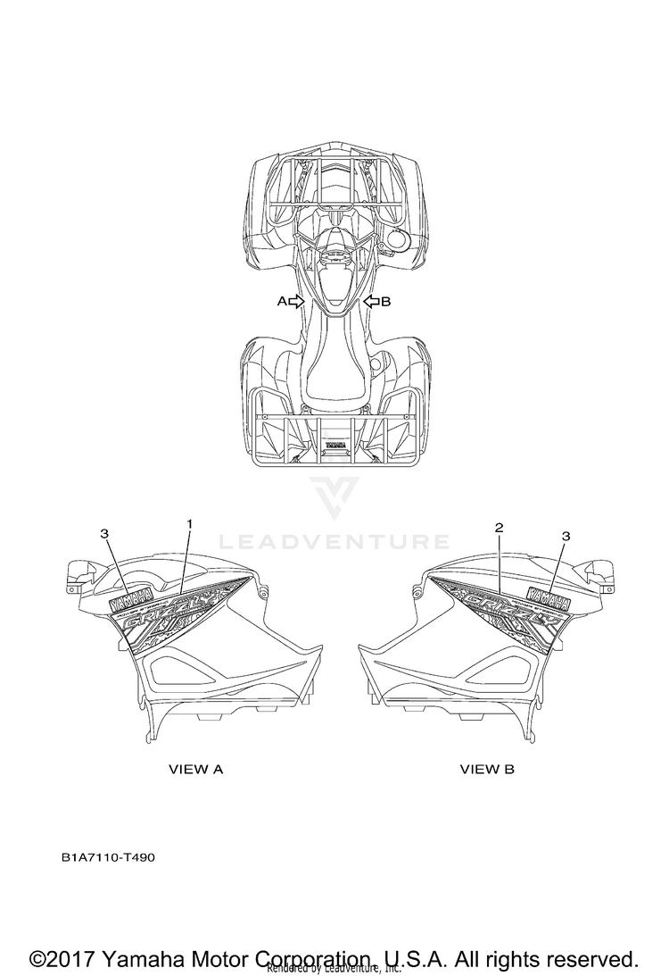 Graphics GRIZZLY EPS - YFM70GPAJL - 2018 Schematic
