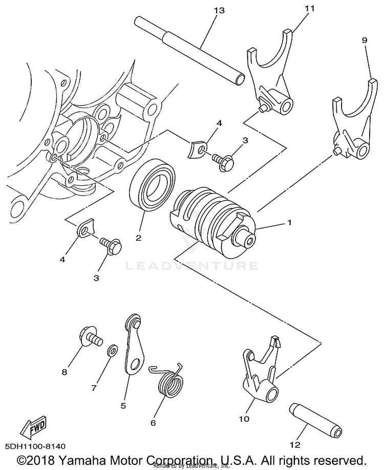 Shift Cam Fork Schematic