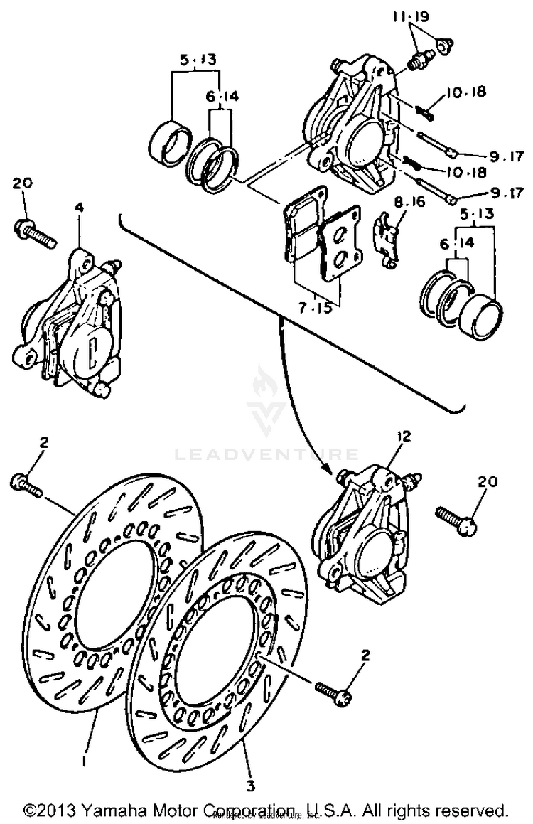 Front Brake Caliper Schematic