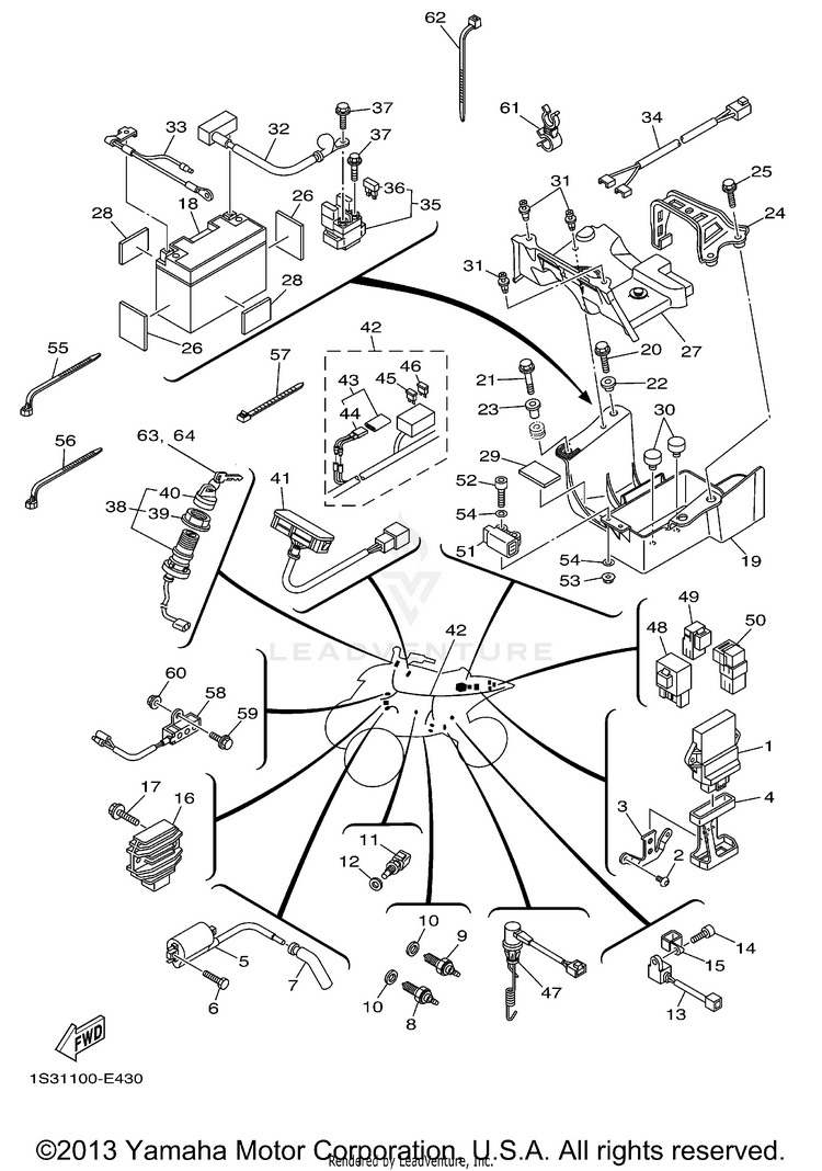 Electrical 1 RAPTOR 700 - YFM70RW - 2007 Schematic