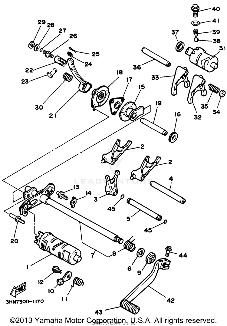 Shift Cam - Fork BIG BEAR (ME & NH Only) - YFM350FWD_MNH - 1992 Schematic
