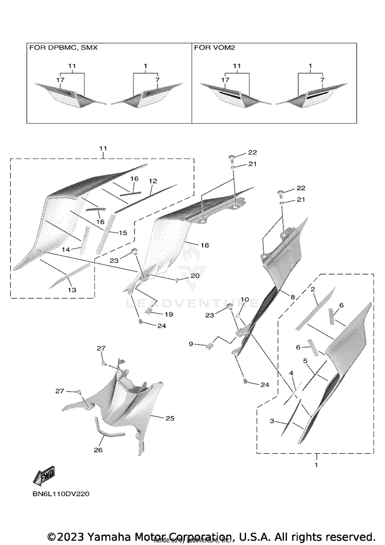 Side Cover YZFR6 - YZFR6L1CB - 2020 Schematic