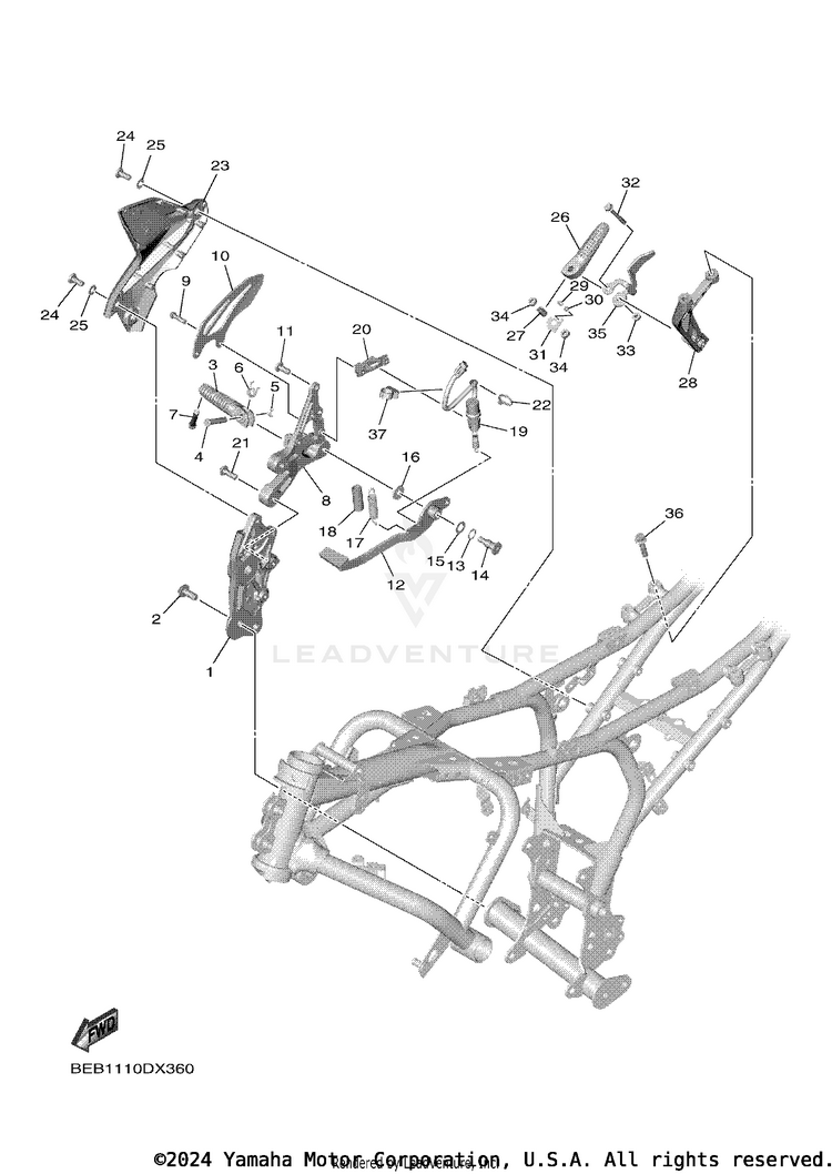 Stand & Footrest 2 YZFR7 - YZFR7SCB - 2025 Schematic