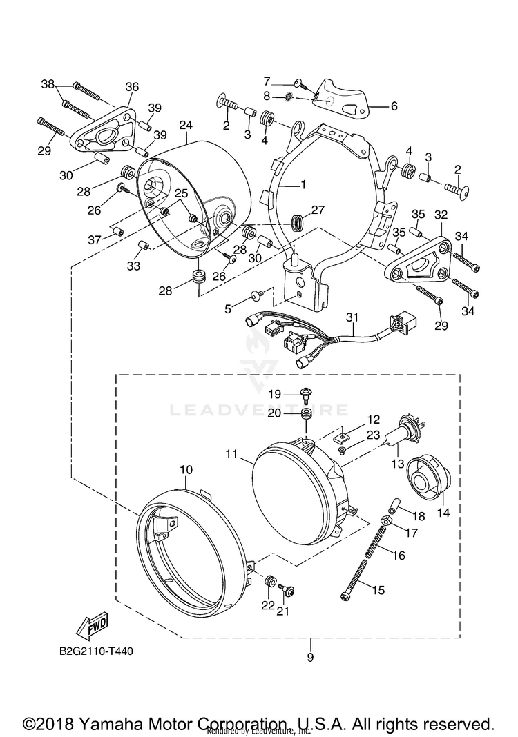 Headlight XSR700 - XSR700JCL - 2018 Schematic
