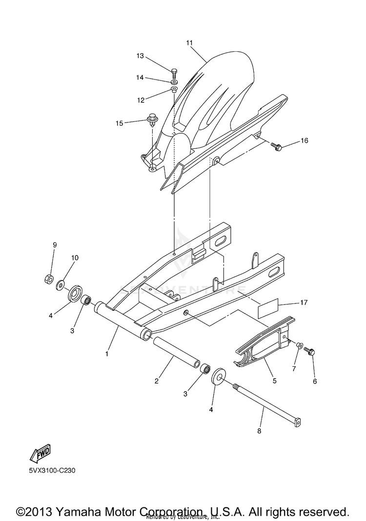 Rear Arm FZ6 - FZ6STC - 2005 Schematic