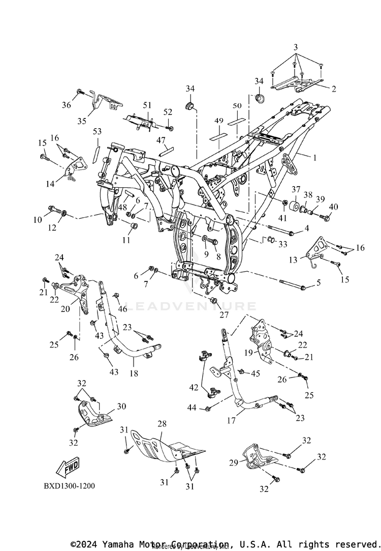 Frame TENERE 700 WORLD RAI - XTZ7WRTCB - 2026 Schematic