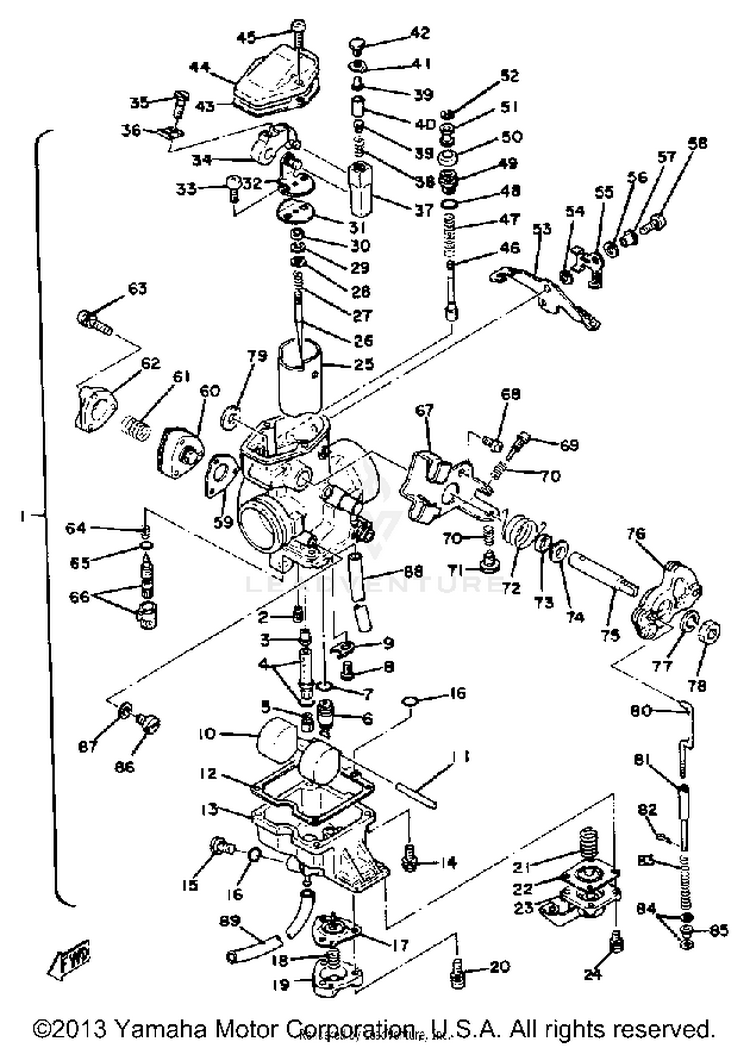 Carburetor XT500E_205 - 1978 Schematic
