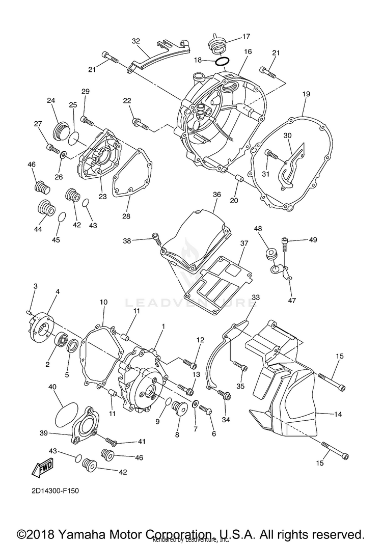 Crankcase Cover 1 FZ1 - FZS10XCGY - 2008 Schematic